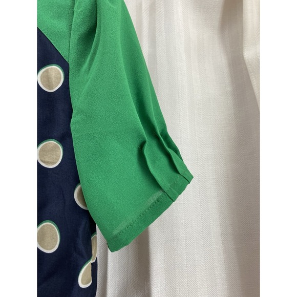 NWT‎ Max C London Dress Women's Size 8 Blue Green Polka Dot Retro Style Zipper - Picture 4 of 9